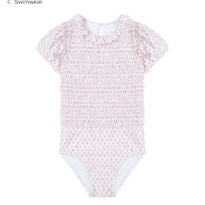 Pink Patterned Kids Swim One Piece